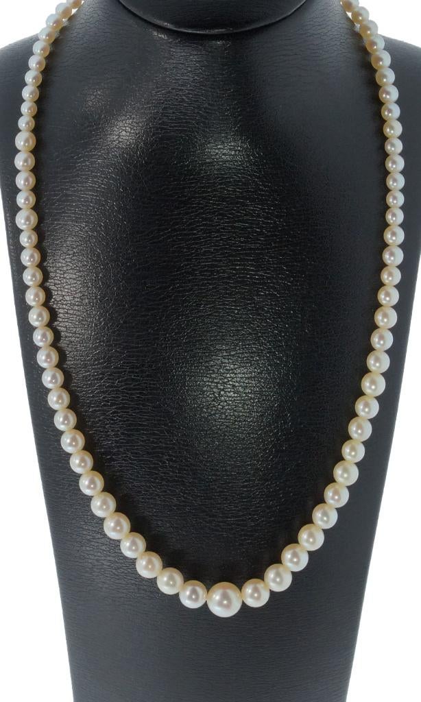 Akoya parel ketting antiek 14k gouden slot dames vintage