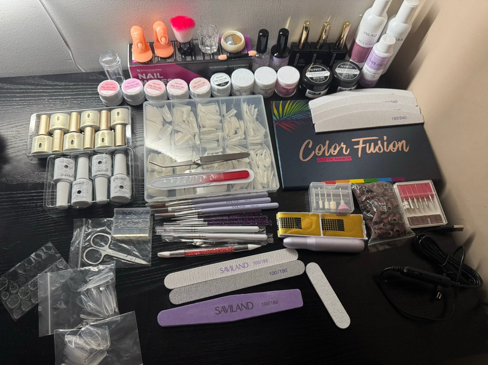 Complete nagelset acryl, polygel, gel & nail art, Overige kleuren, Ophalen of Verzenden, Zo goed als nieuw, Handen en Nagels