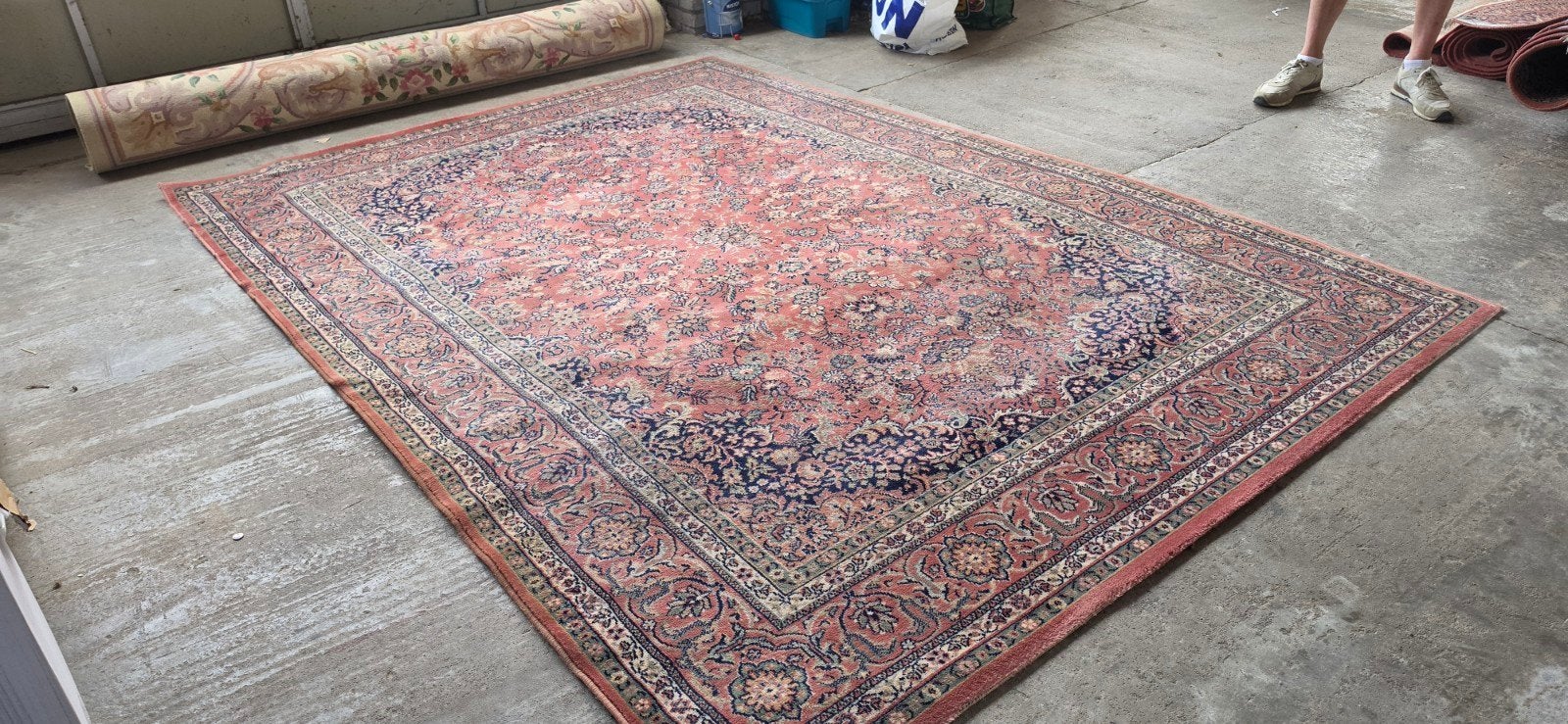 prachtig groot vintage oud roze Perzisch tapijt 300x200!, Perzisch, 200 cm of meer, Ophalen of Verzenden, Zo goed als nieuw