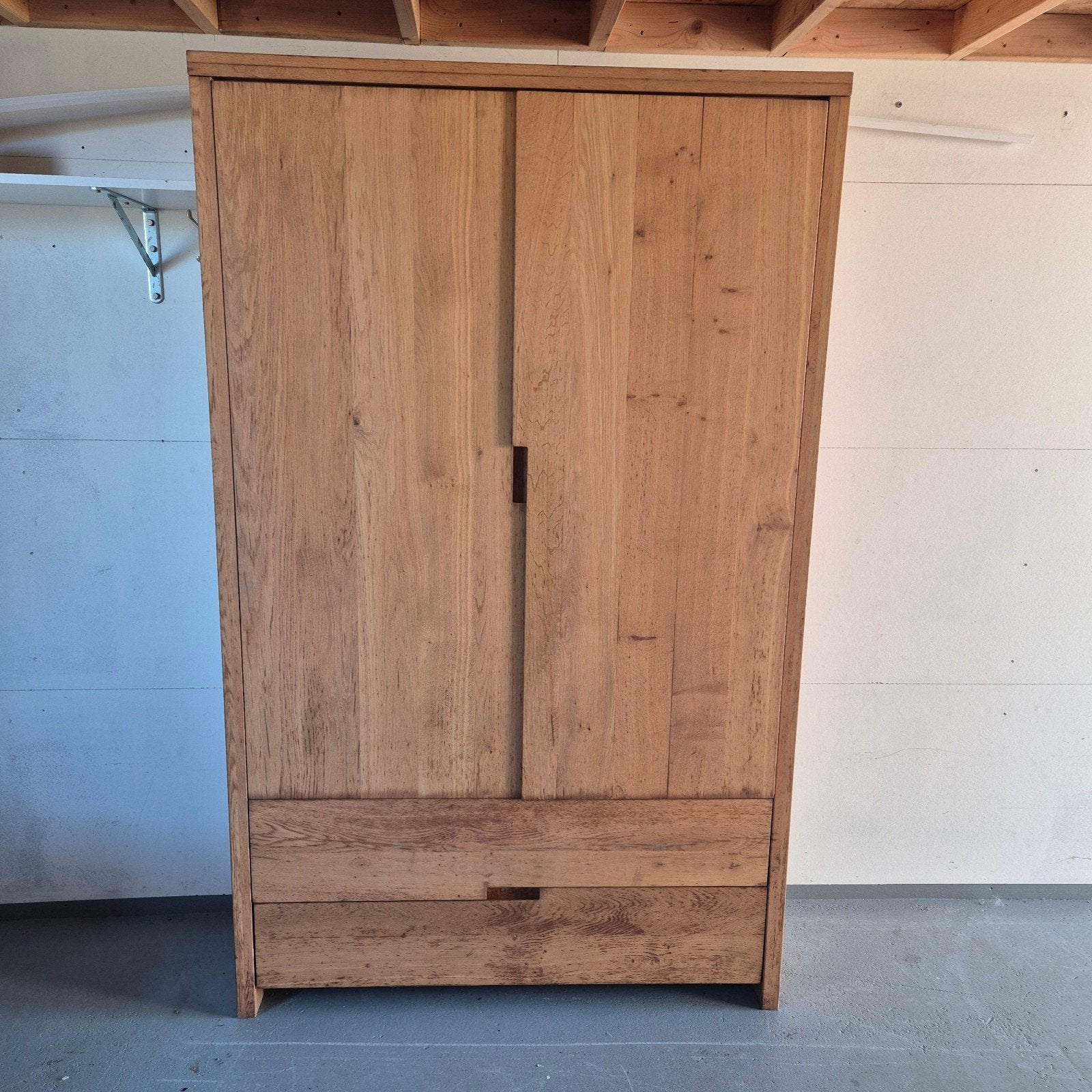 Massief eiken kast  120x40x195, Huis en Inrichting, Ophalen, Gebruikt, Eikenhout, Met lade(s)