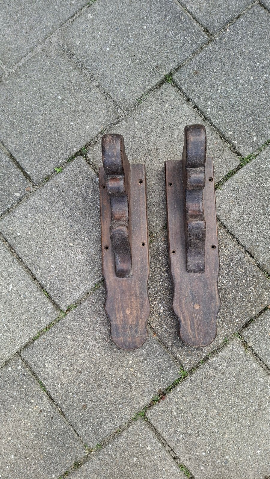 houten wandconsoles / plankdragers, Ophalen, Gebruikt