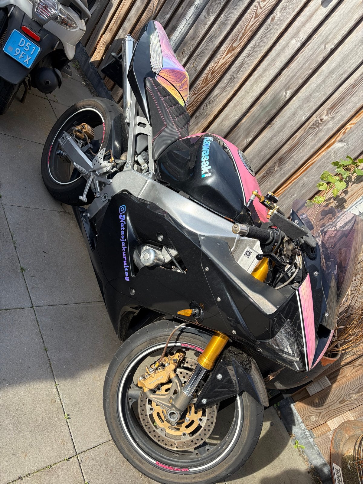 Kawasaki Sportmotor met custom zadel en uitlaat, Motoren, Sportuitlaat, Gebruikt, Sport, Particulier