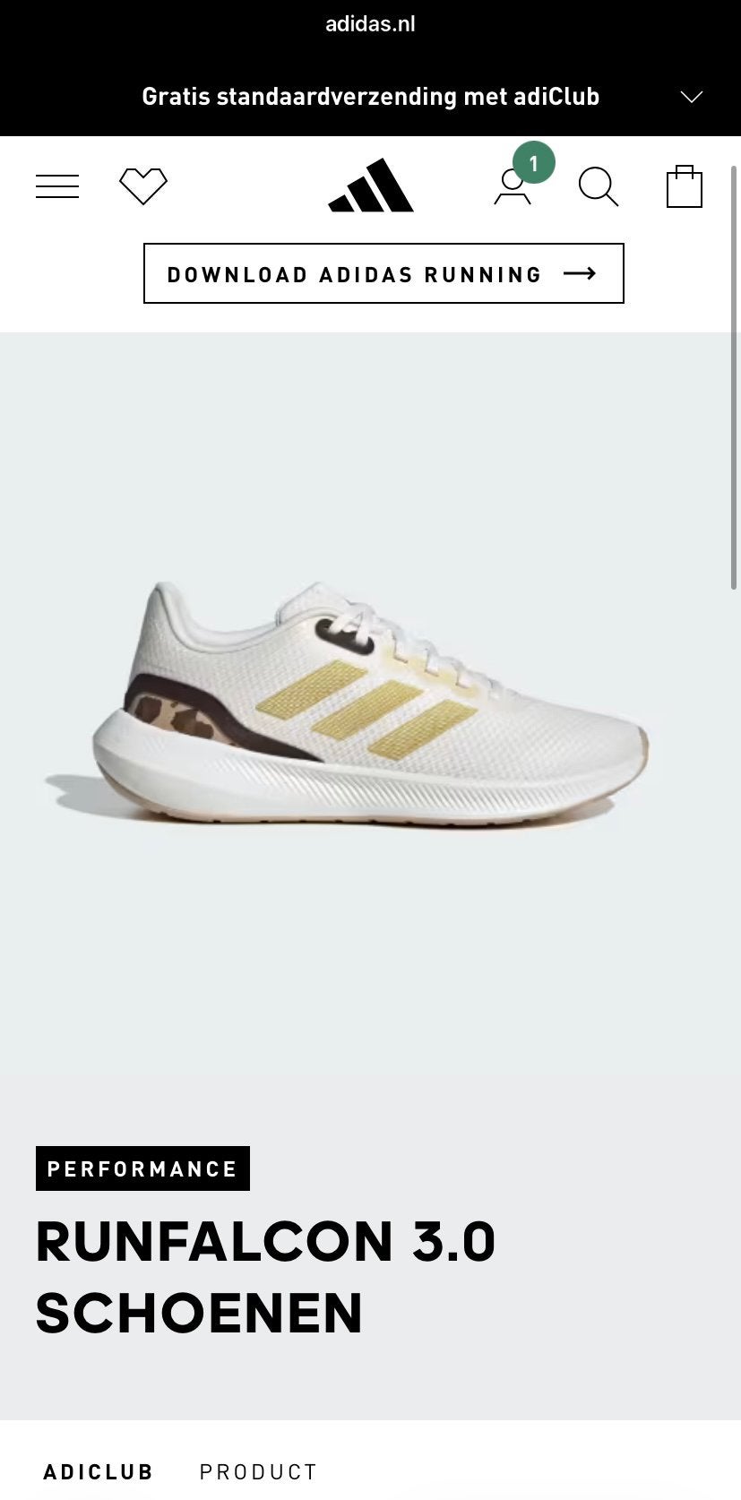 Adidas runfalcon 3 panter print, Adidas, Gebruikt, Hardloopschoenen, Ophalen of Verzenden