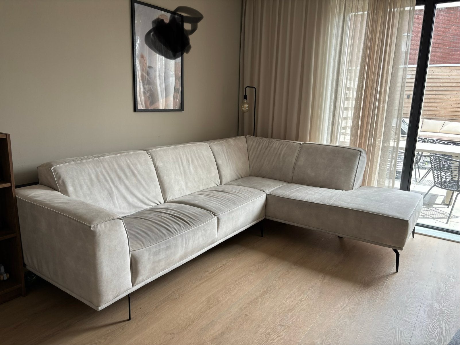 Lounge Hoekbank ( Stof Ador velvet ), Huis en Inrichting, Ophalen, Zo goed als nieuw, Stof