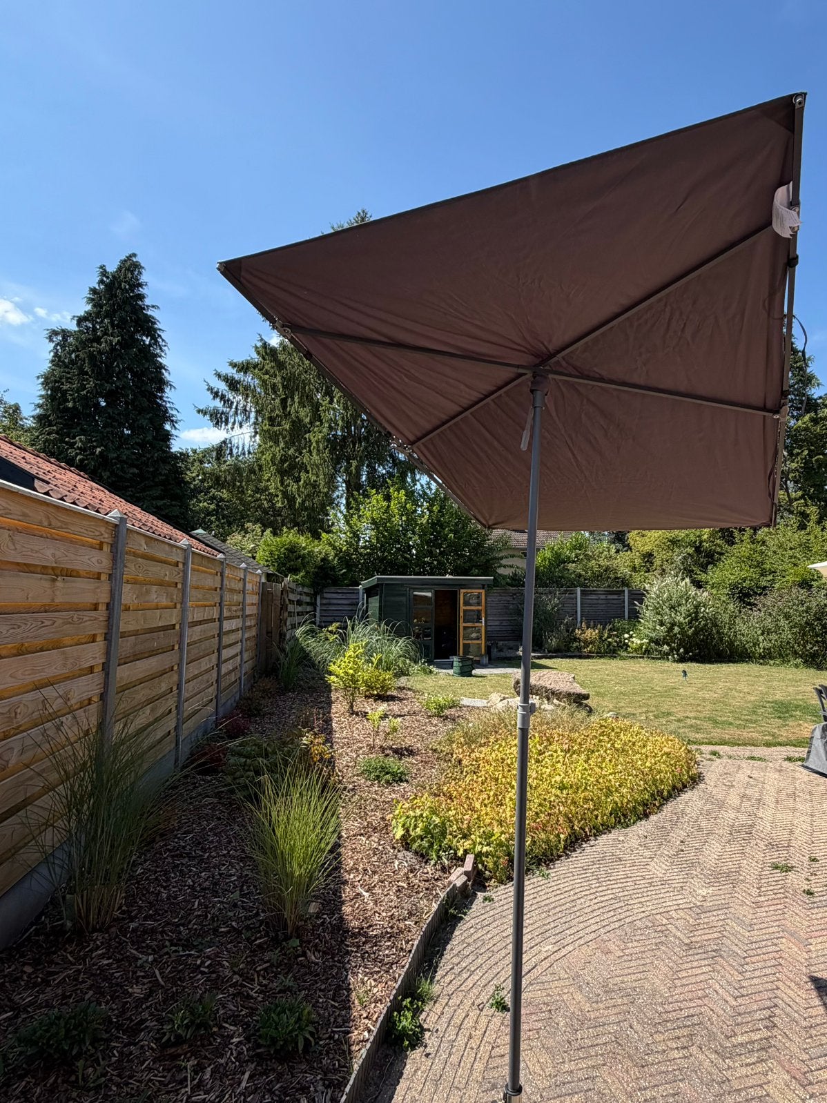 Zgan Parasol met hoes (zonder voet!), Tuin en Terras, Ophalen, Zo goed als nieuw