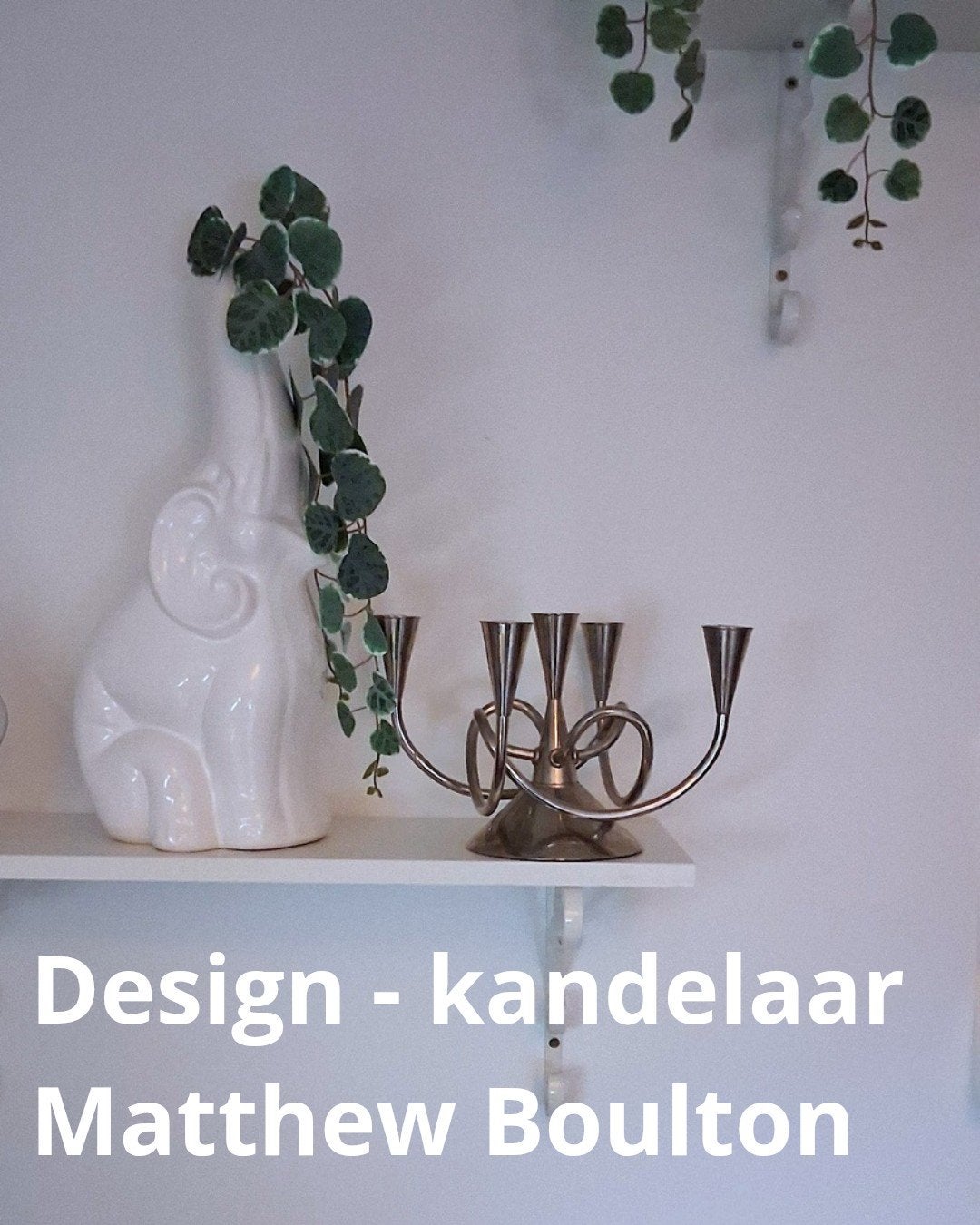 Vintage Kandelaar "Matthew Boulton" Driade kosmo G. Chigiott, 16 cm, Zilver, Ophalen of Verzenden, Metaal