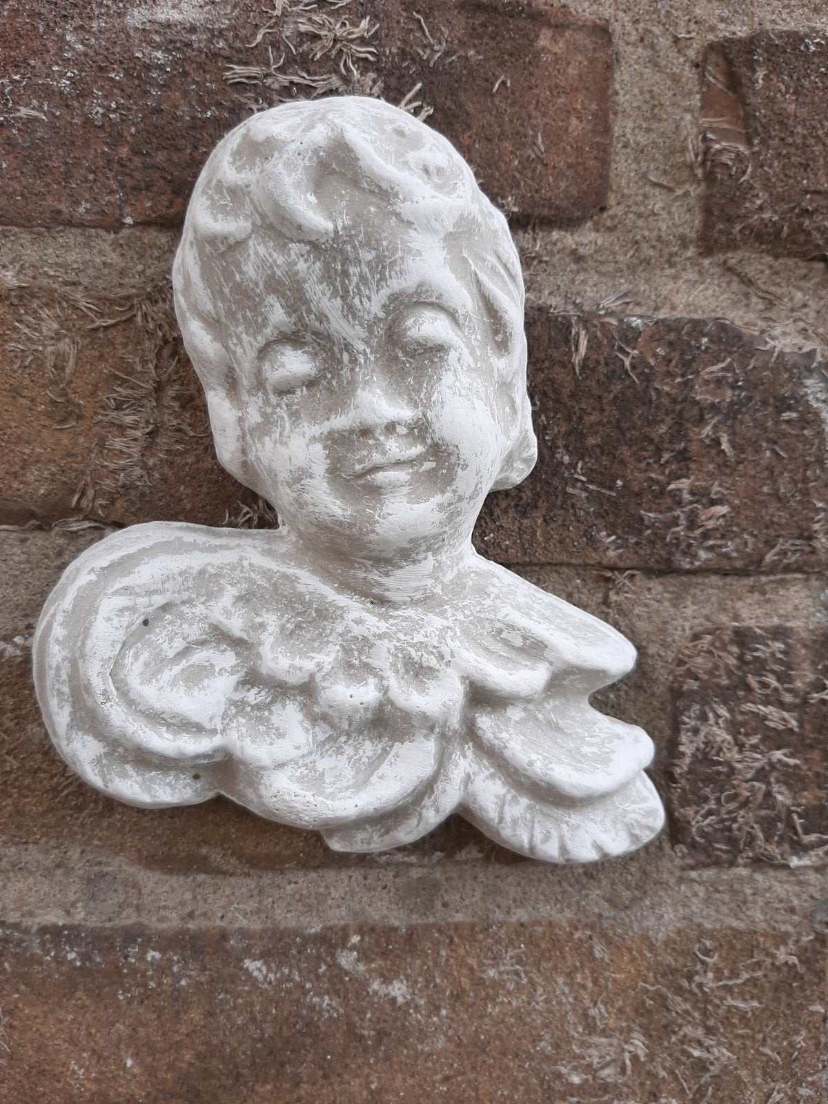 Engel wanddecoratie betonnen beeld tuinbeeld beton engeltje, Ophalen of Verzenden