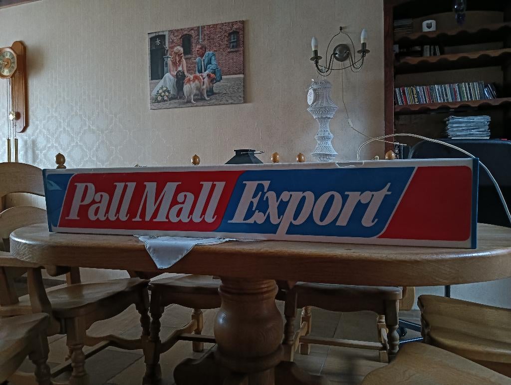Vintage lichtbak reclame Pall Mall export, Ophalen, Gebruikt, Lichtbak of (neon) lamp