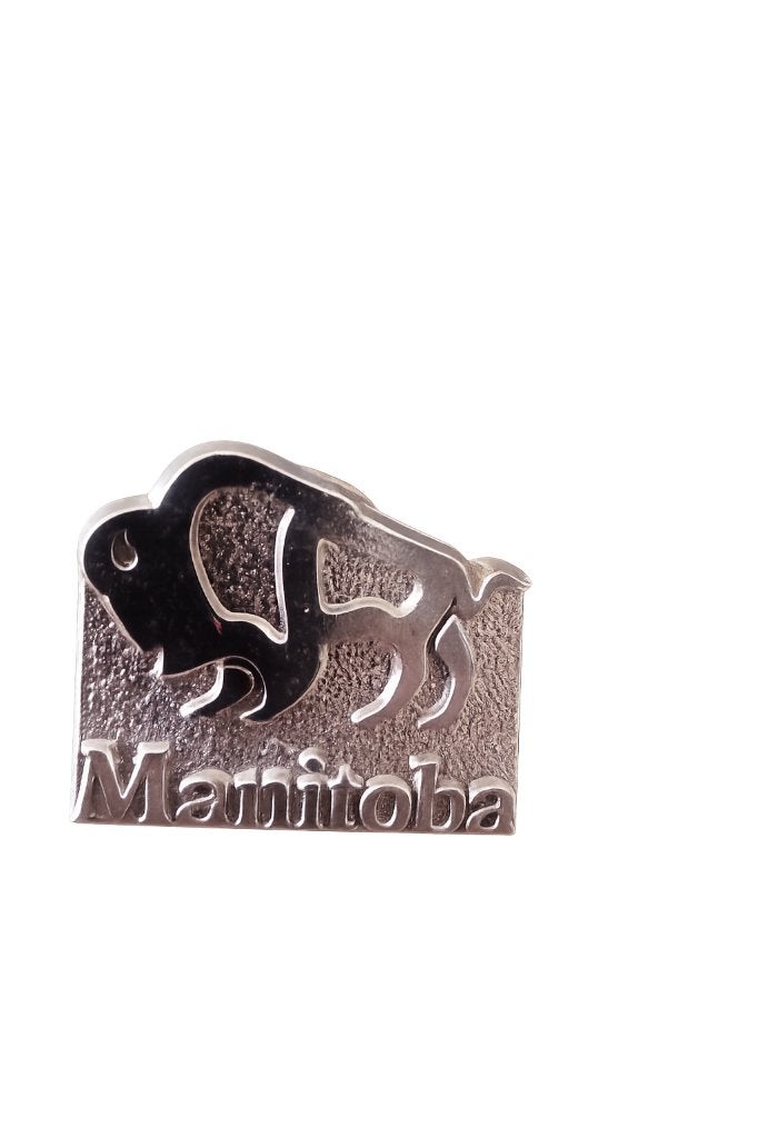 Vintage Manitoba Canada Bizon Revers Speld / Lapel Pin, Ophalen of Verzenden, Zo goed als nieuw, Dier of Natuur, Speldje of Pin