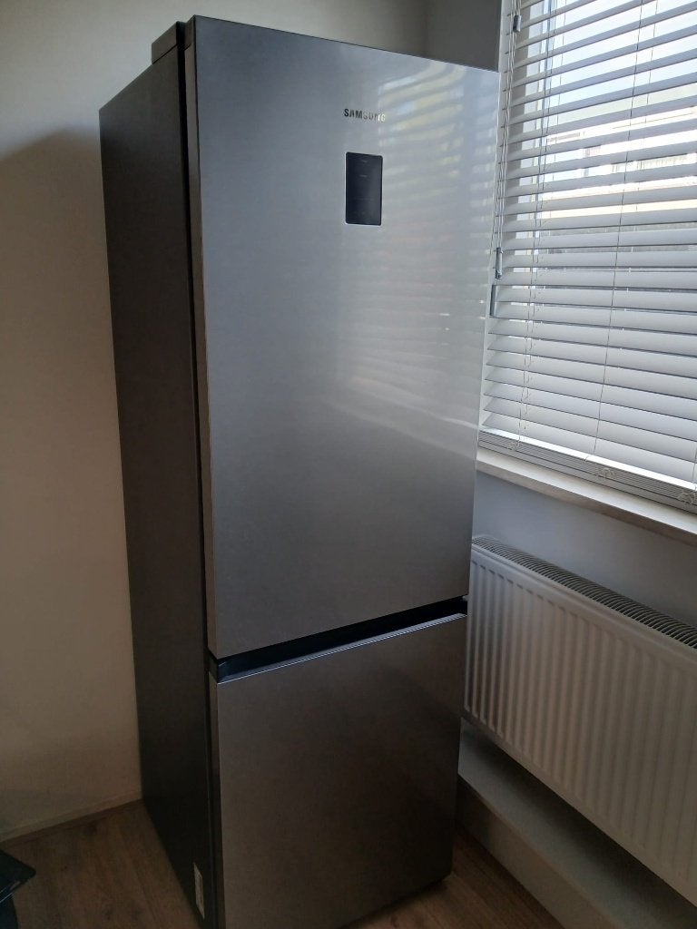 Samsung No Frost koel-vriescombinatie (RVS met display), Ophalen, Gebruikt, 200 liter of meer, Met aparte vriezer