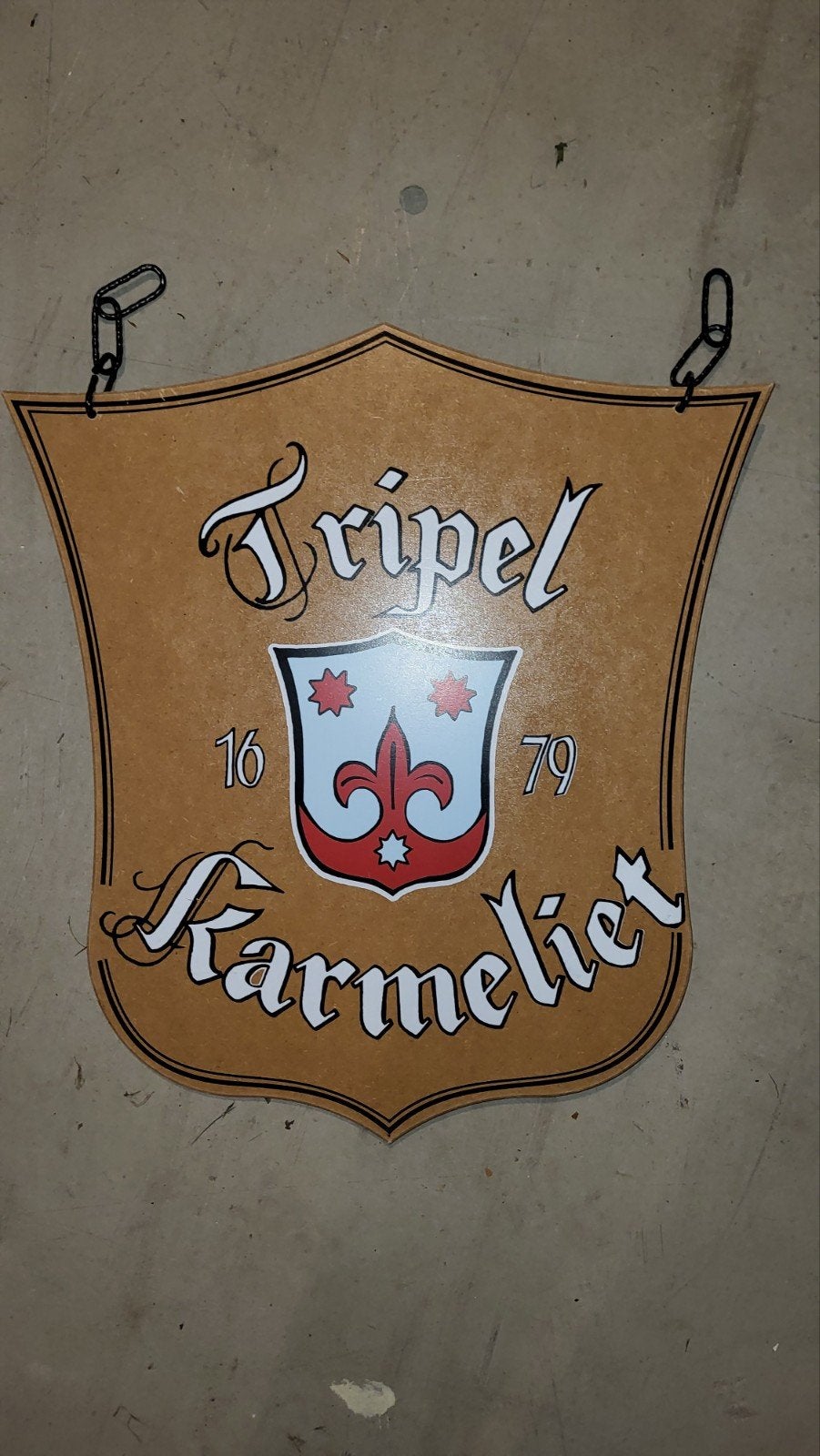 Tripel Karmeliet Reclamebord - Decoratief Brouwerij Bord, Ophalen of Verzenden, Reclamebord
