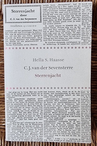Sterrenjacht - C.J. van der Sevensterre / Hella S. Haasse, Boeken, Ophalen of Verzenden, Gelezen, C.J. van der Sevensterre; Hella S. Haasse