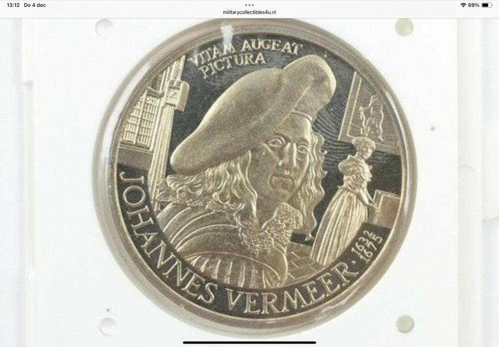 Geocaching munt Johannes Vermeer / Dutch Mona Lisa, Ophalen of Verzenden, Overige waardes, Losse munt