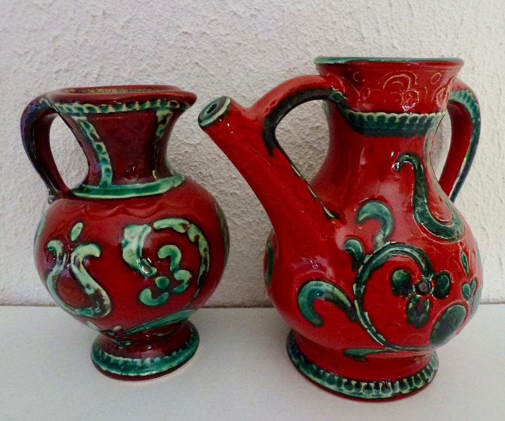 2x Vintage Gmundner Keramik kannen uit Oostenrijk., Verzenden