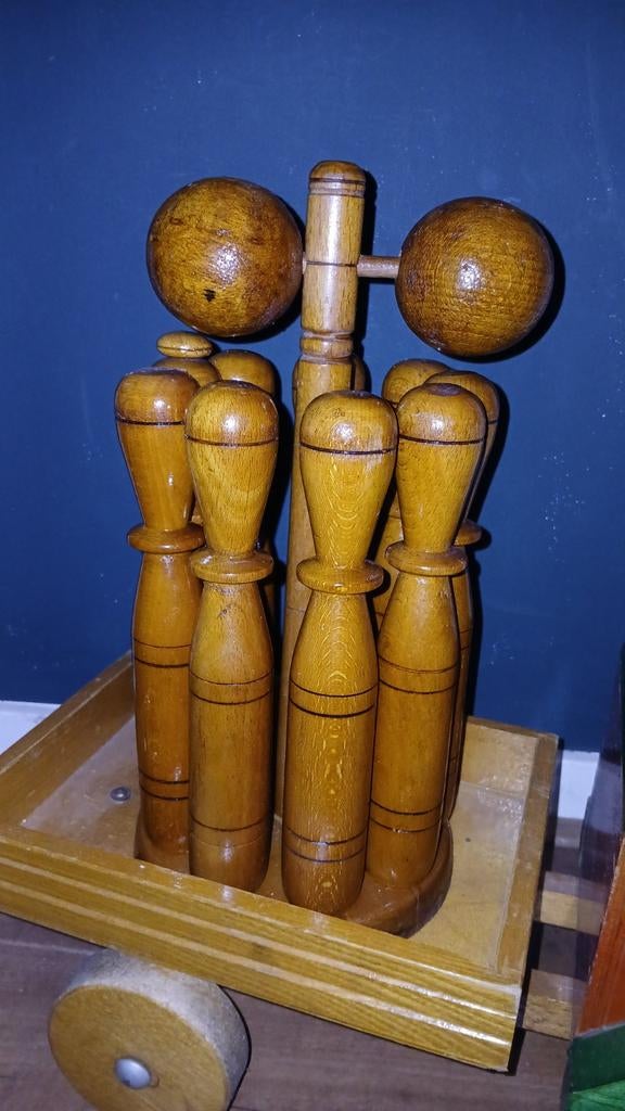 Houten vintage Kegelspel, Ophalen of Verzenden
