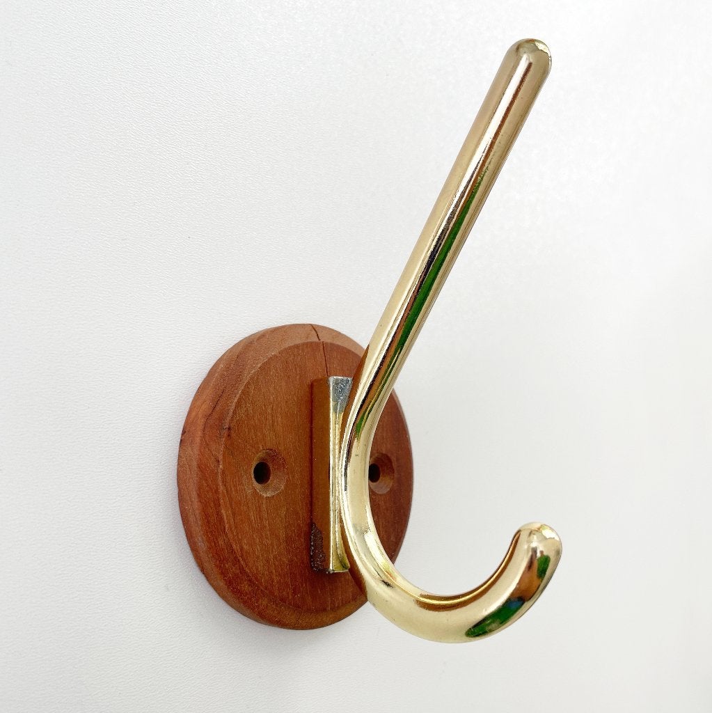 6x vintage Deens Design KAPSTOKHAKEN teak messing nieuw MCM, Wandhaken, -, -, Nieuw