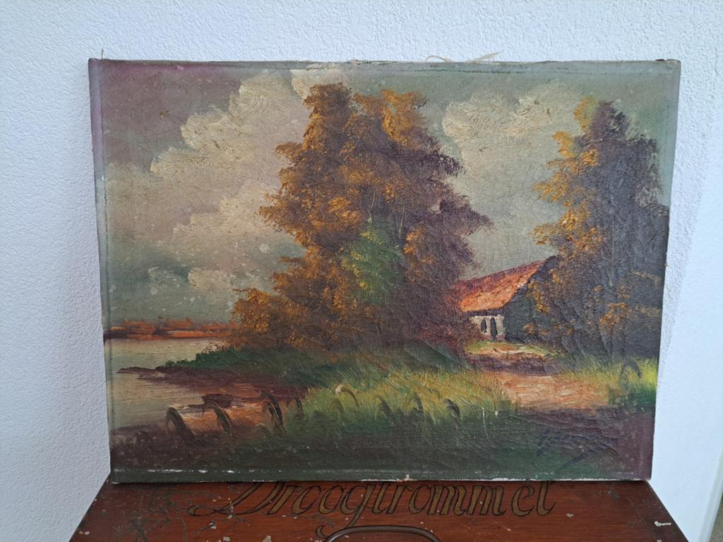 Brocante schilderij, Ophalen of Verzenden