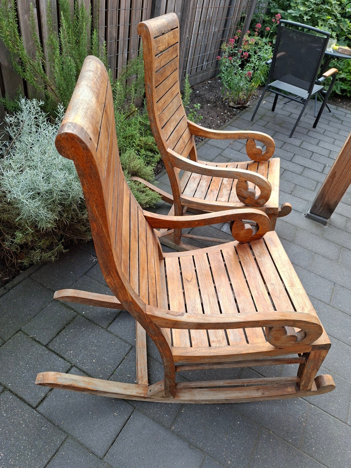 2 Teak schommelstoelen., Ophalen, Hout