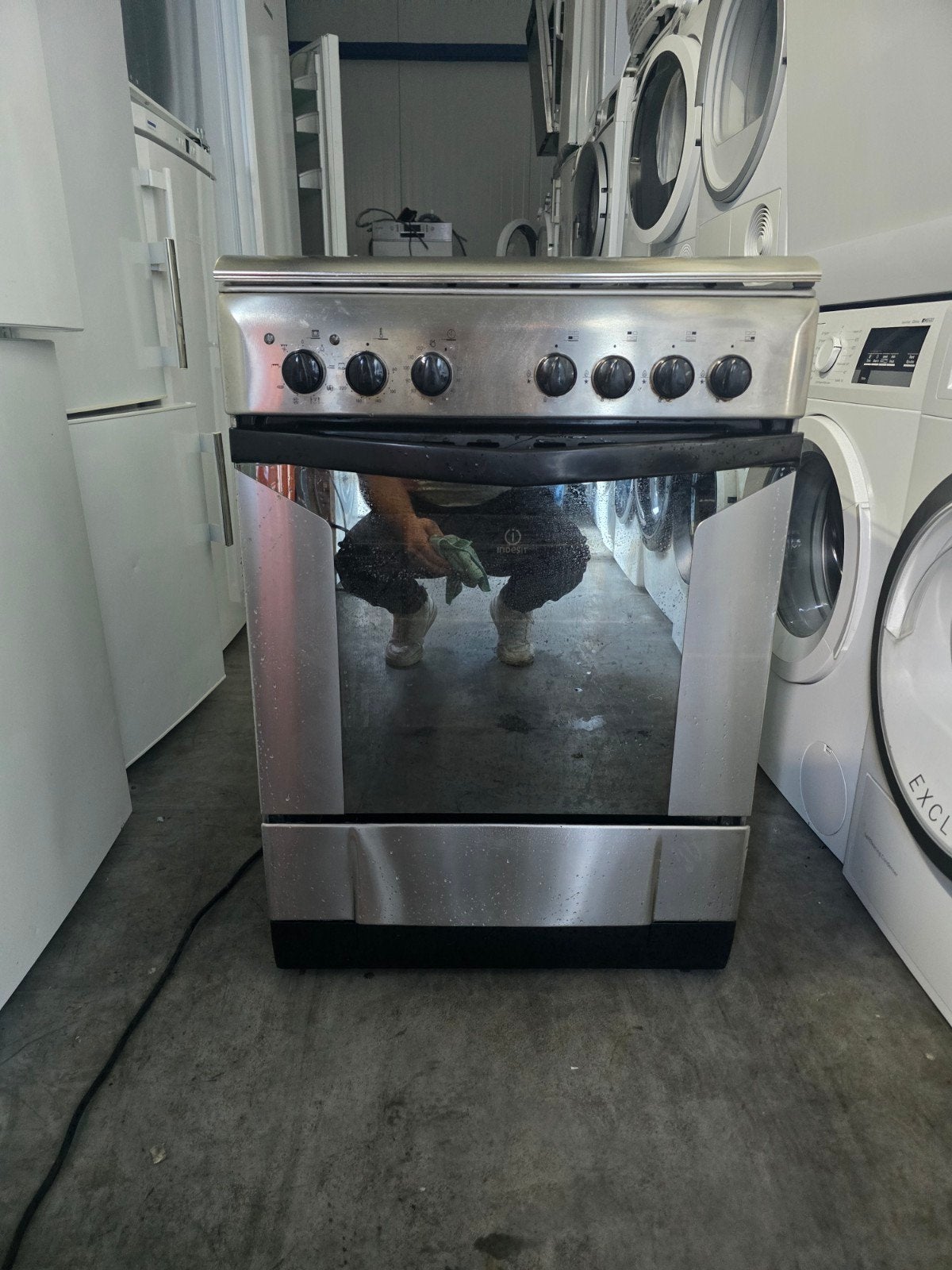 Keurig ruim Indesit RVS gasfornuis met elektrische oven!🚚✅️, Witgoed en Apparatuur, Grill, Indesit, Gas, Indesit
