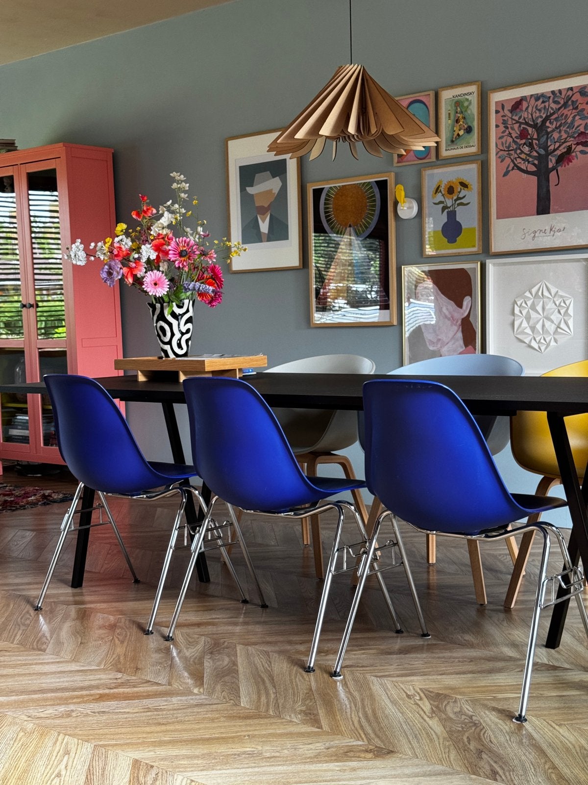 Vitra Eames DSS stapelbare stoel blauw 3 stuks, Ophalen, Gebruikt, Blauw, Drie