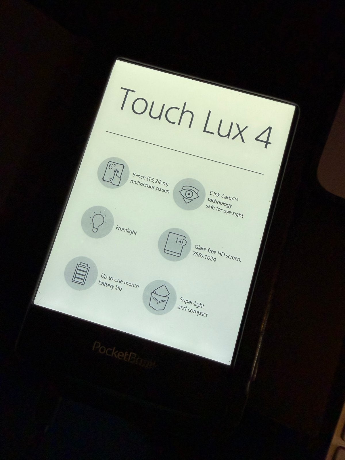 PocketBook Touch Lux 4 E-reader met hoesje, 8 GB, Ophalen of Verzenden, Zo goed als nieuw, Touchscreen