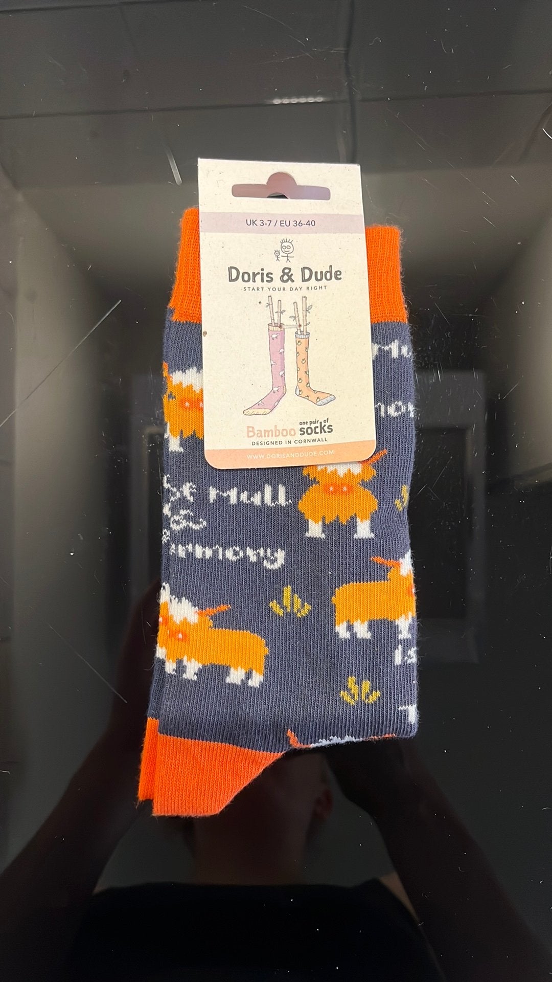 Schotse Hooglander/koeien sokken 36-40, Kleding | Dames, Sokken en Kniesokken, Blauw, Maat 35 t/m 38, Nieuw
