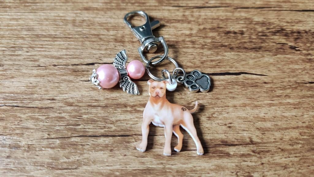Sleutelhanger Tashanger Pitbull met beschermengeltje, Verzenden, Nieuw, Dier of Natuur