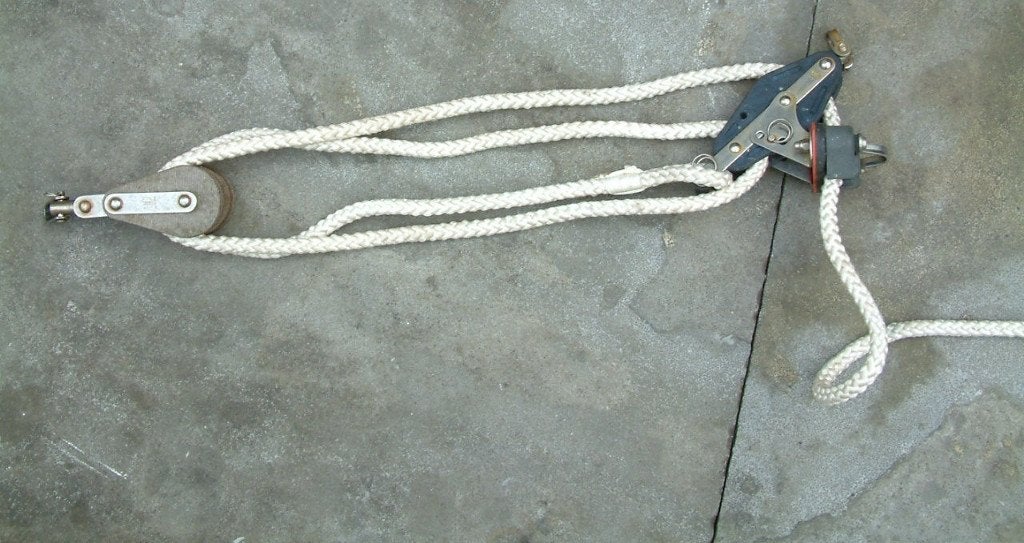 schoot met katrollen, Ophalen of Verzenden, Tuigage en Masten, Zeilboot of Motorboot