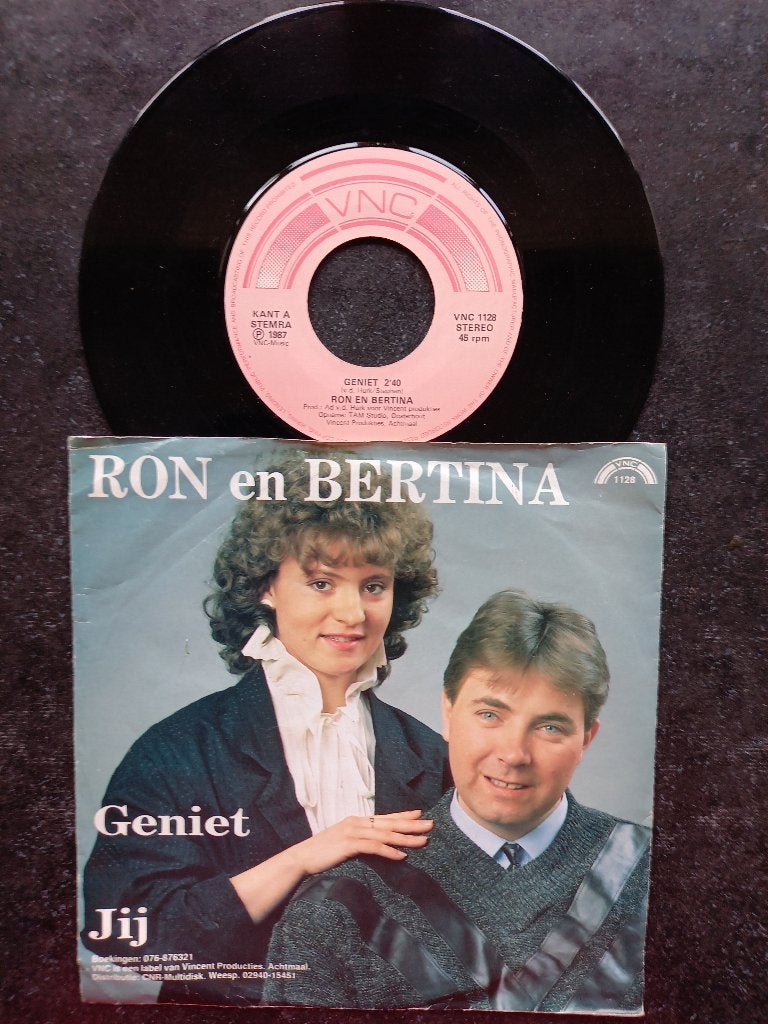 Ron en Bertina - Geniet 1987, Gebruikt, 7 inch, Ophalen of Verzenden, Fotohoes