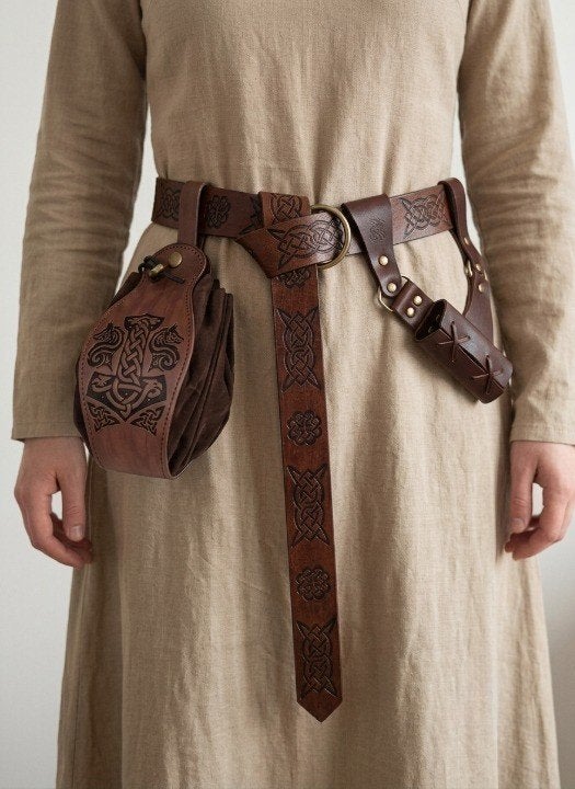 Middeleeuwse Bruine LARP riem met buidel (NIEUW), Ophalen, Nieuw, Tailleriem, Celtic Merchant