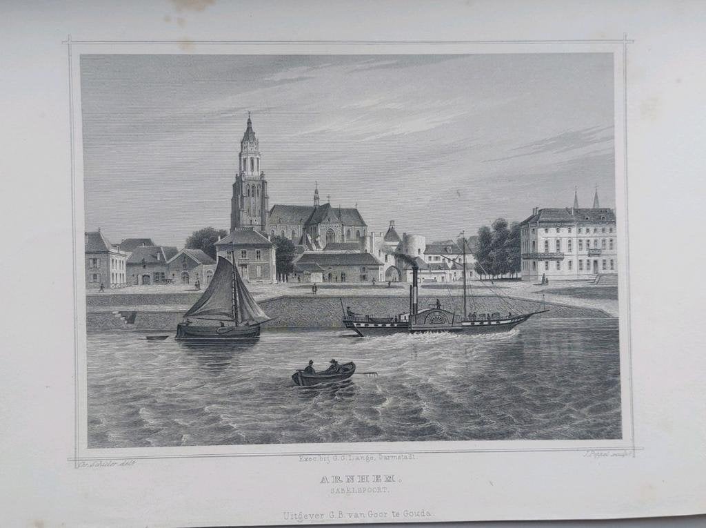 109 / Arnhem Sabelpoort Gravure uit 1860 van Terwen, Ophalen of Verzenden