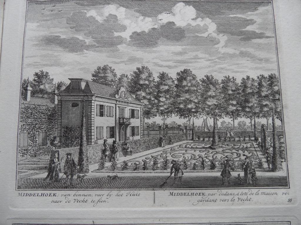 55 Nieuwersluis Buitenplaats Middelhoek Kopergravure 1719, Ophalen of Verzenden