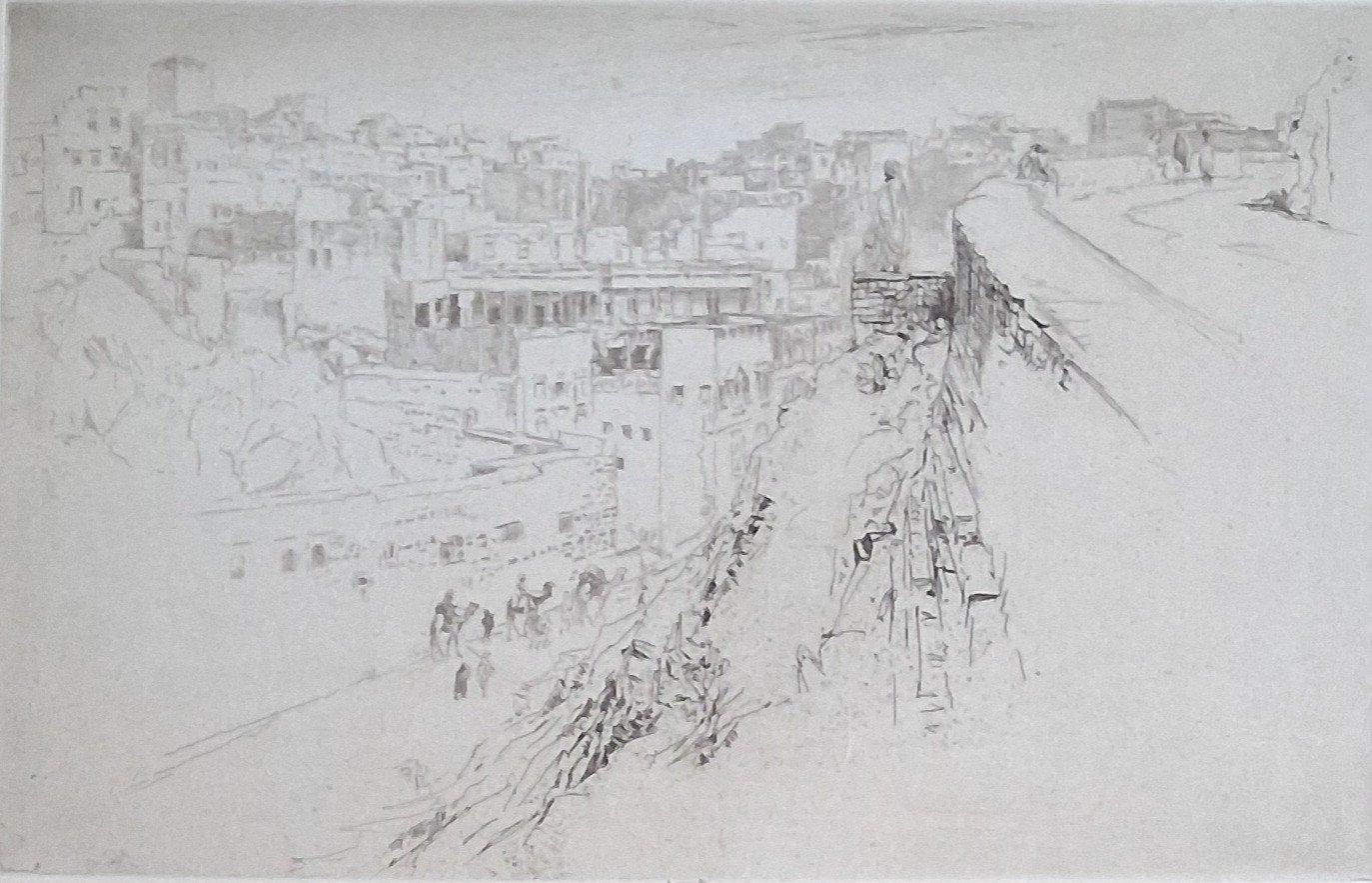 Ernst. S. Lumsden(1883-1948), Jodpur, 1914.  * Zie tekst, Ophalen, Ets, Gesigneerd, Landschap