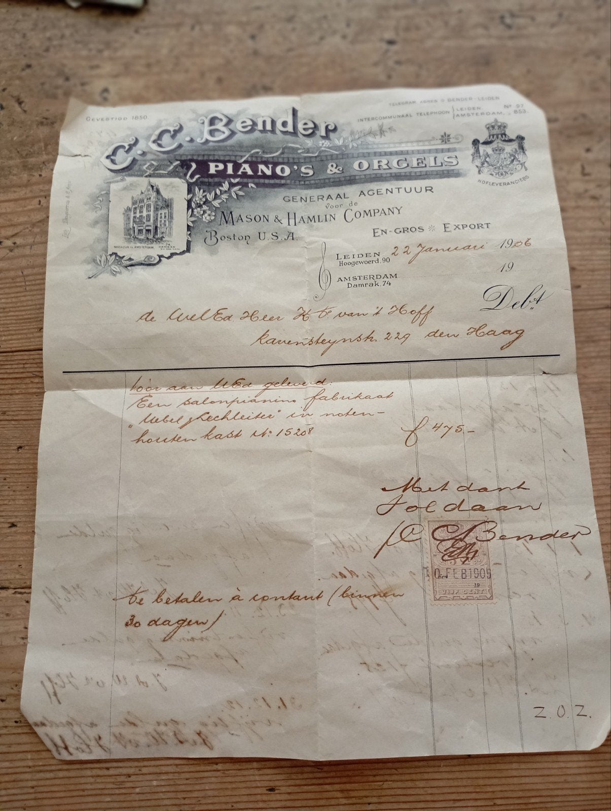 Vintage Oude documenten Facturen Folders, Ophalen of Verzenden, Gebruikt