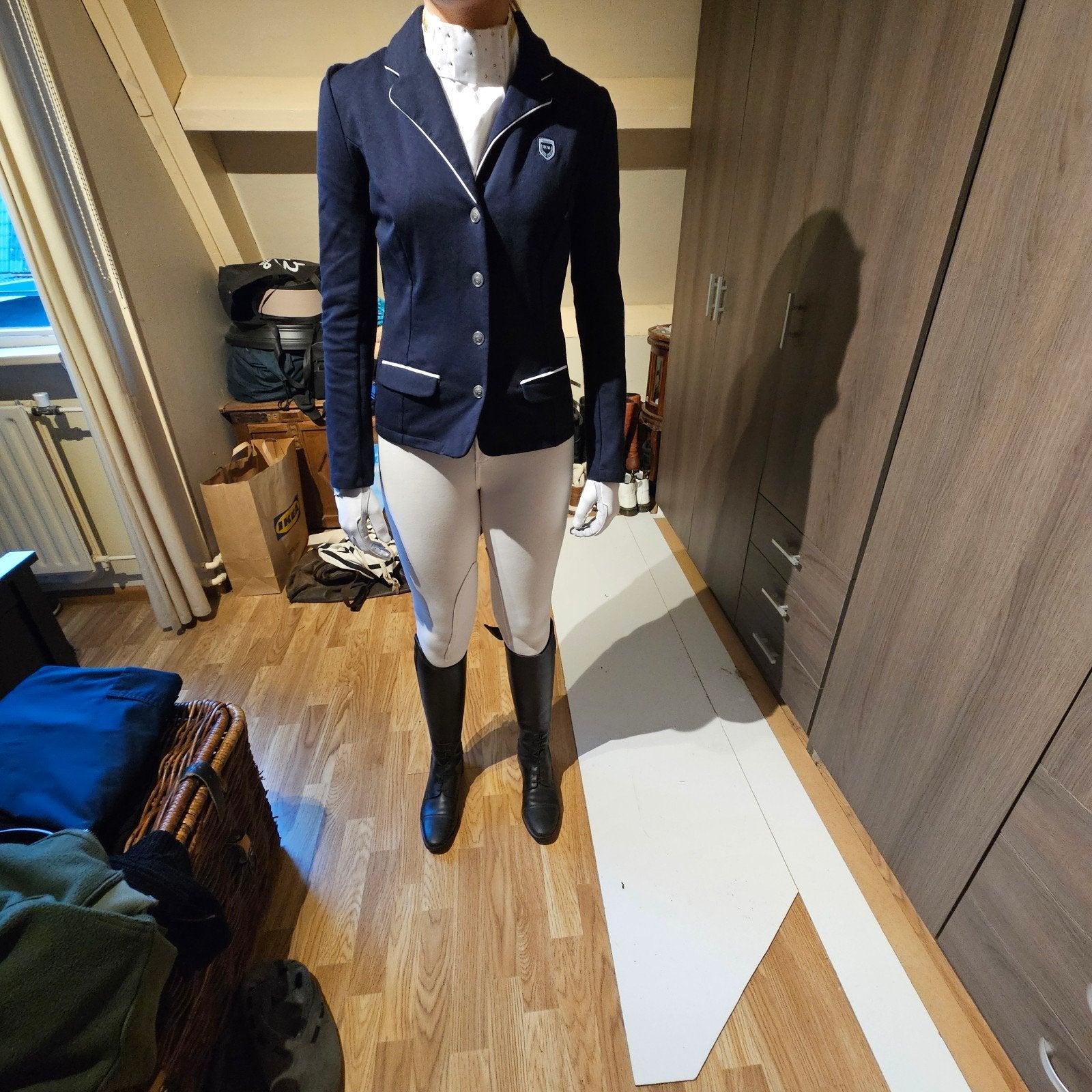 paardrij dressuur pak met laarzen voor maten zie advertentie, Inclusief opbergtas, Dressuur, Fouganza, Ophalen of Verzenden