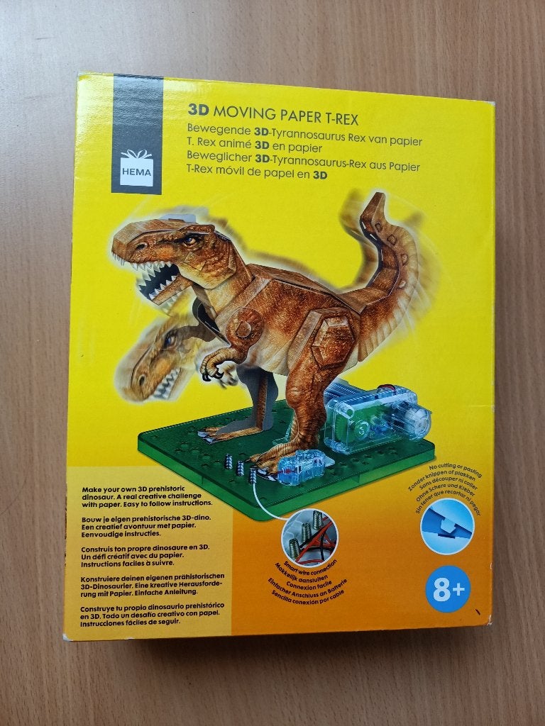 Bewegende 3D moving paper T-rex / Dinosaurus van papier, Ophalen, Nieuw, Ontdekken