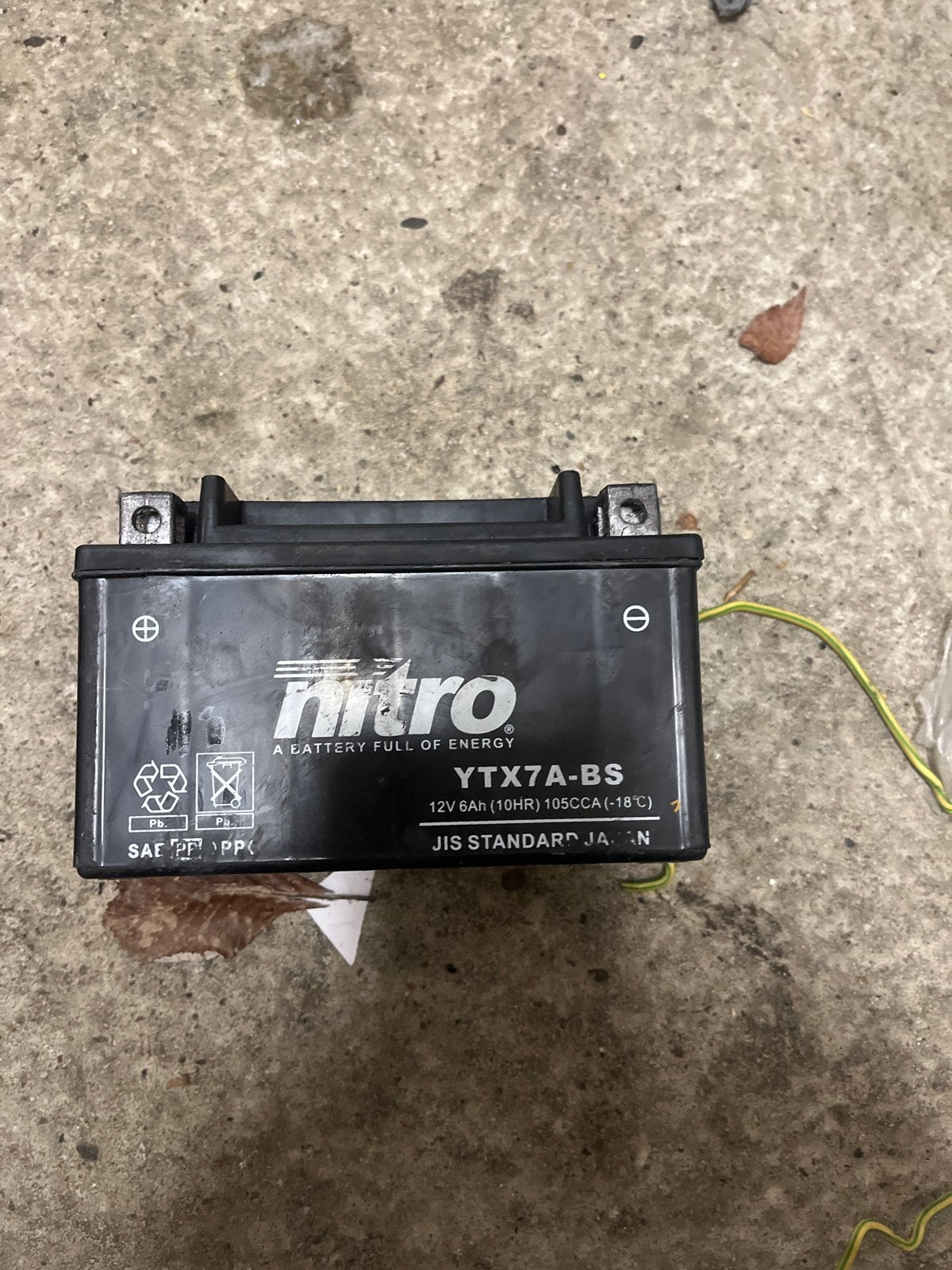 Nitro YTX7A-BS 12V 6Ah Accu voor Scooter/Motor, Gebruikt, Universele onderdelen