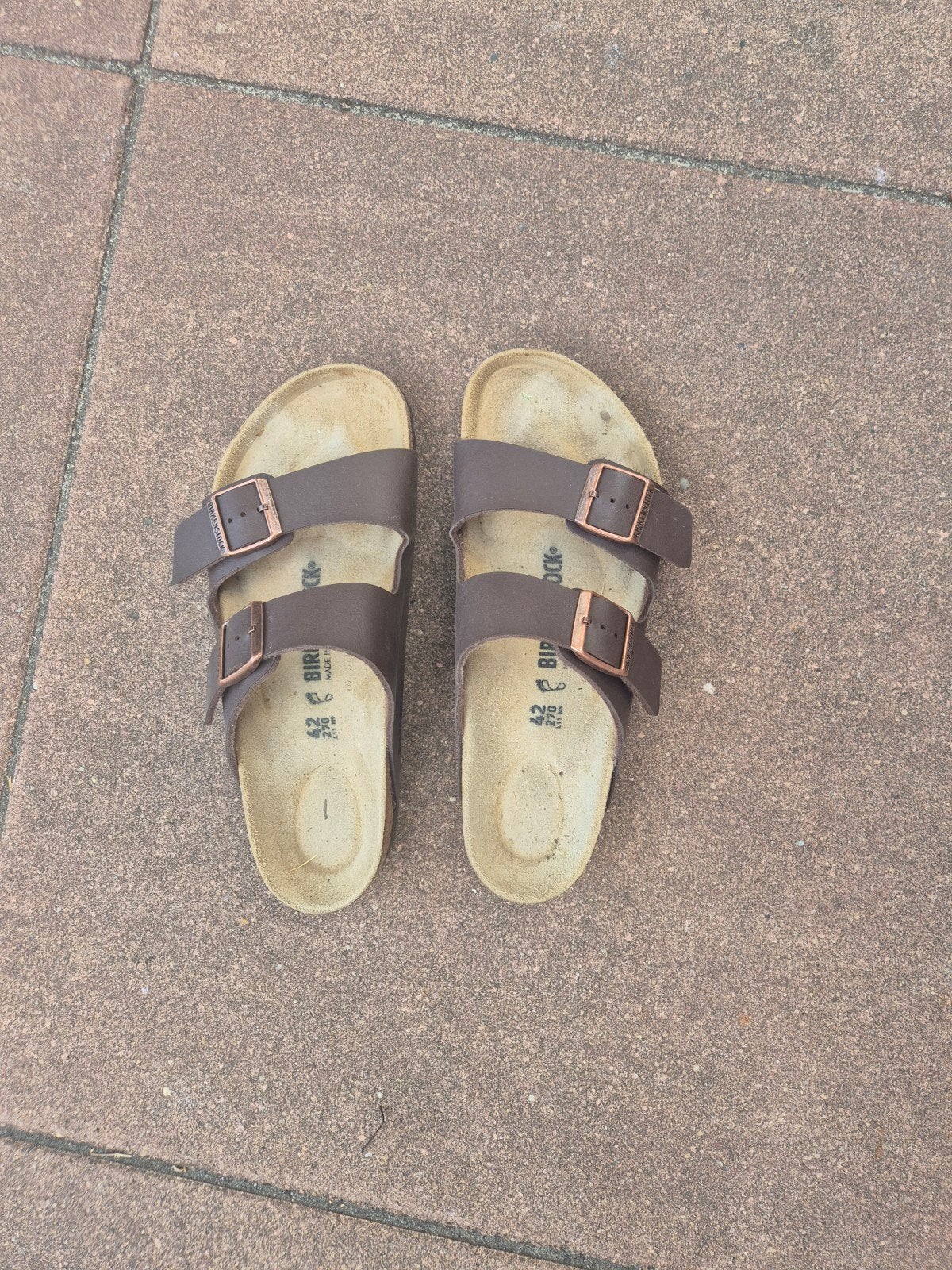 Birkenstock slippers - Zo goed als nieuw, Kleding | Heren, Schoenen, Ophalen, Zo goed als nieuw, Bruin, Slippers