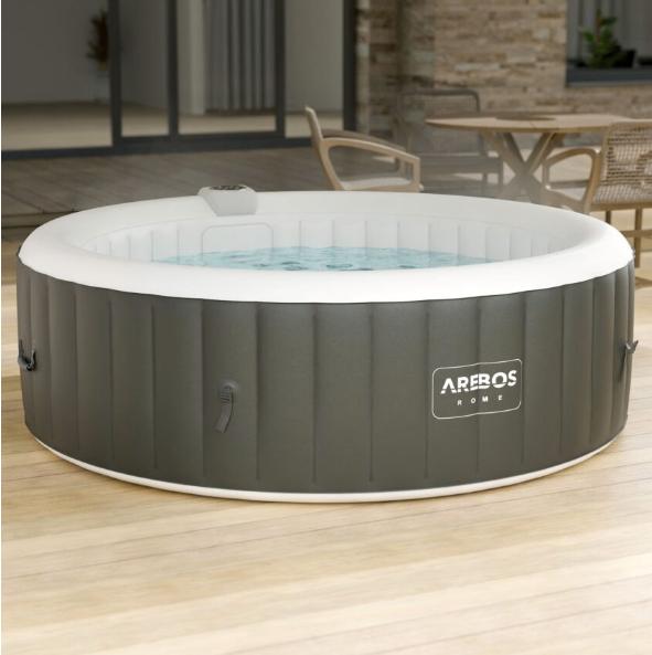Arebos Opblaasbare Whirlpool Rome rond 2400W 6 personen, Tuin en Terras, Ophalen, Nieuw, Filter, Opblaasbaar