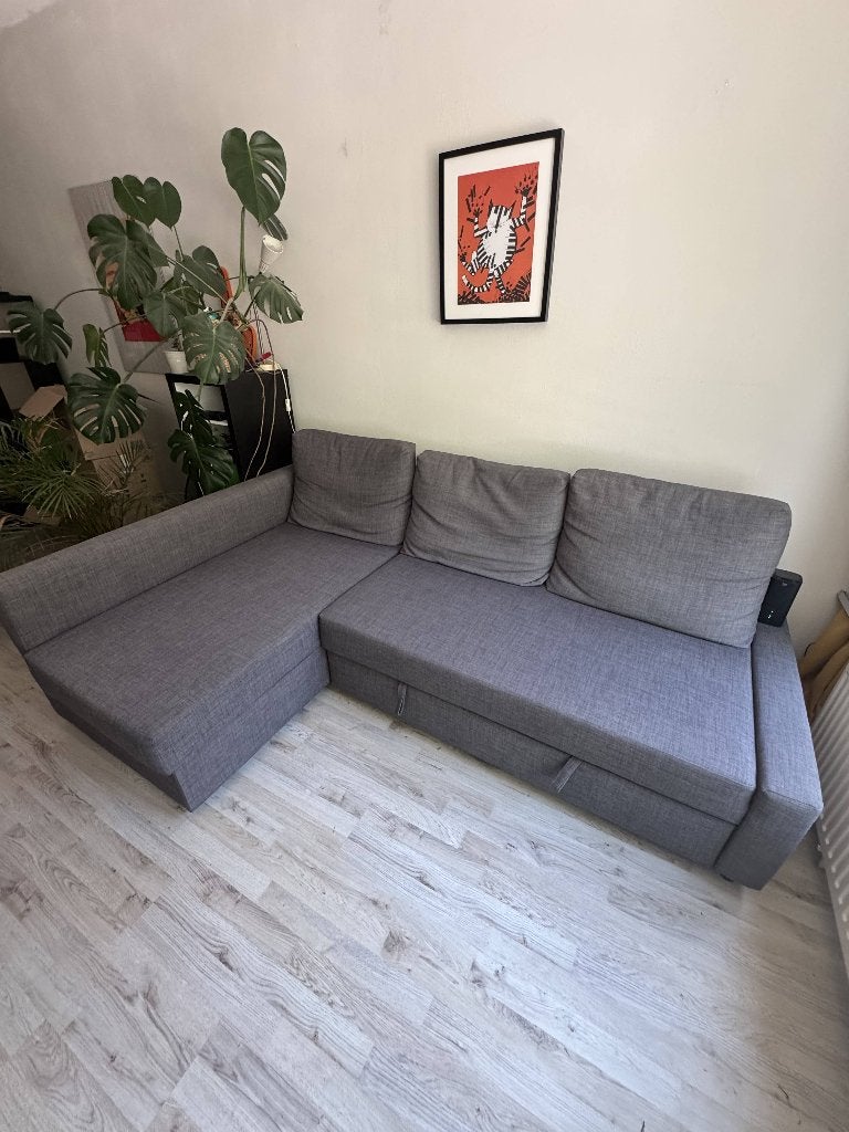 IKEA FRIHETEN Hoekslaapbank met opberger, Ophalen, Gebruikt