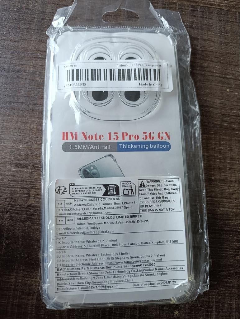 Transparant Hoesje voor Redmi Note 15 Pro 5G, Ophalen of Verzenden, Nieuw