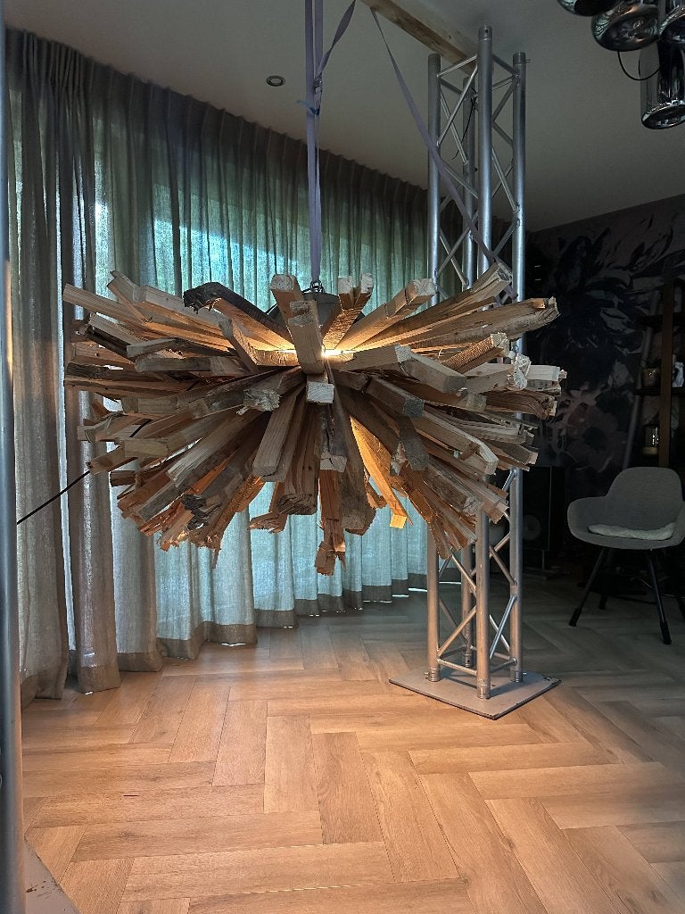 Licht object, Ophalen, Meerkleurig, Hout, Handgemaakt