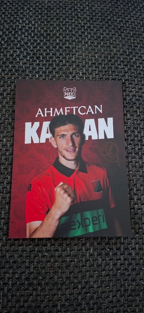 Spelerskaart met handtekening; Ahmetcan Kaplan # NEC Ajax, Ophalen of Verzenden, Nieuw, Overige binnenlandse clubs, Spelerskaart