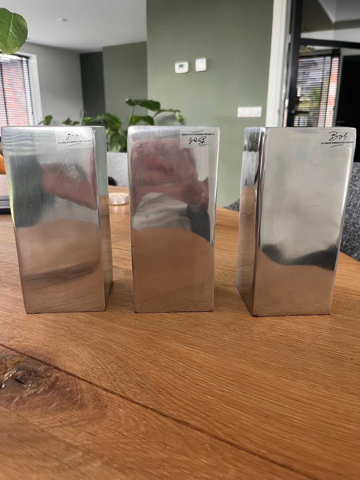 Set van 3 Bob kaarsenstandaards, Huis en Inrichting, Gebruikt, Overige merken, Ophalen of Verzenden, Metaal
