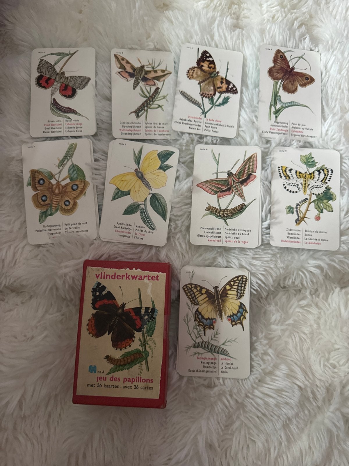 Vintage Vlinder Kwartetspel - Compleet met doosje, Ophalen of Verzenden, Gebruikt