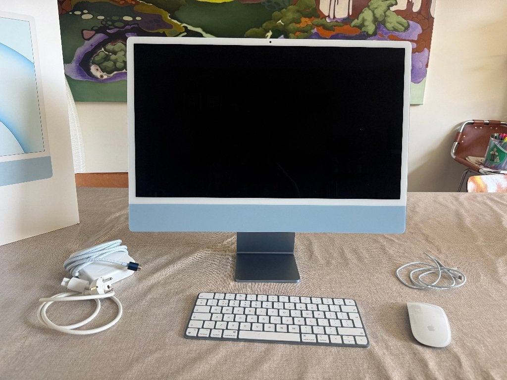 Apple iMac 24" M1 A2438 Blauw | 8GB | 256GB, Computers en Software, Apple Desktops, 256 GB, IMac, Zo goed als nieuw, 8 GB