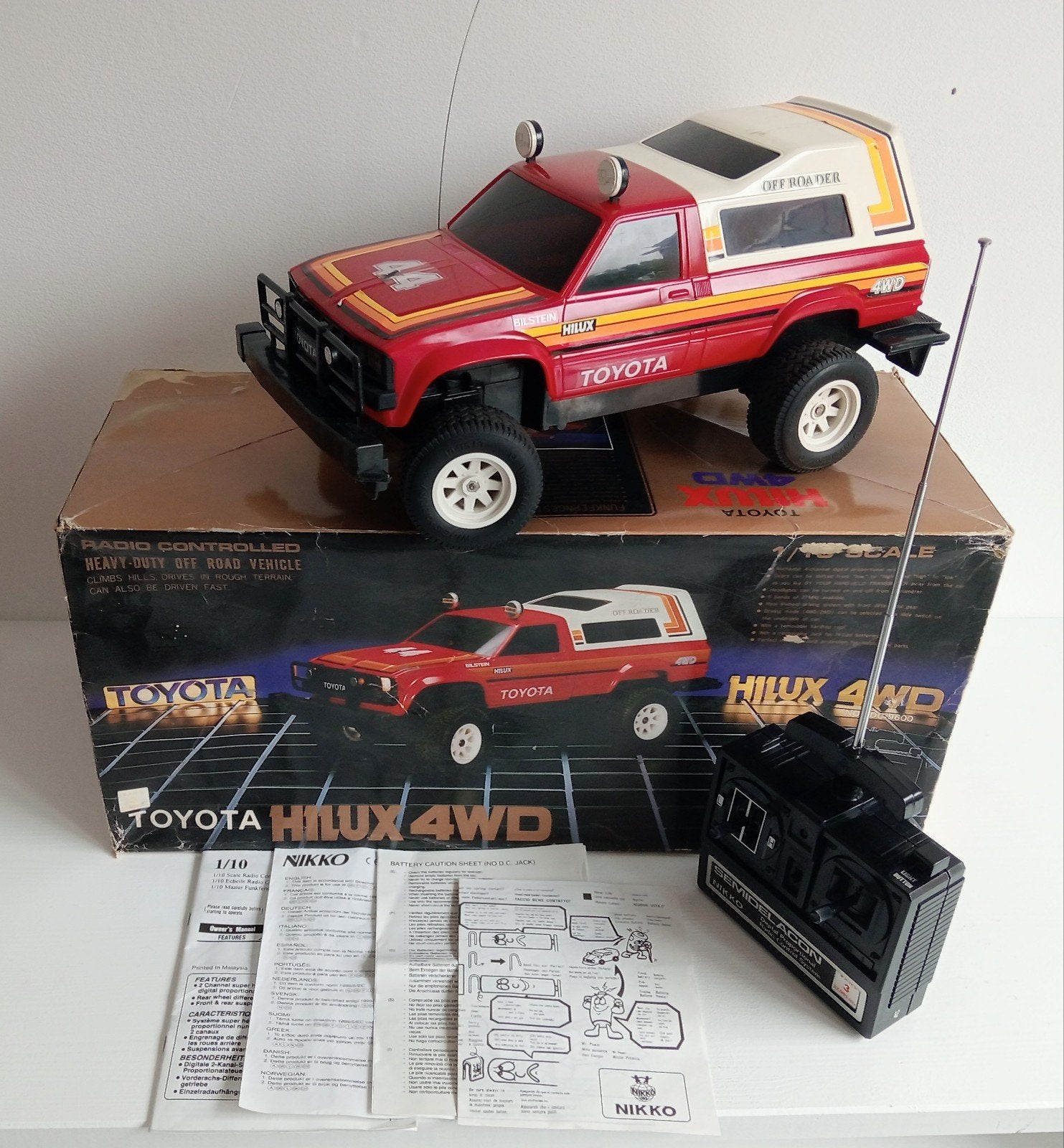Vintage RC Nikko Toyota Hilux 1:10, Hobby en Vrije tijd, Ophalen of Verzenden, Overige schalen