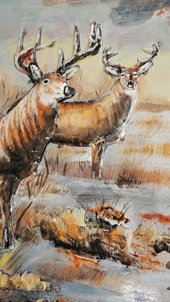 HERT / SCHILDERIJ / METAAL / EDELHERT / opruiming, Huis en tuin decoratie Marie, Schilderij, Nieuw, Info@huisentuindecoratiemarie.nl