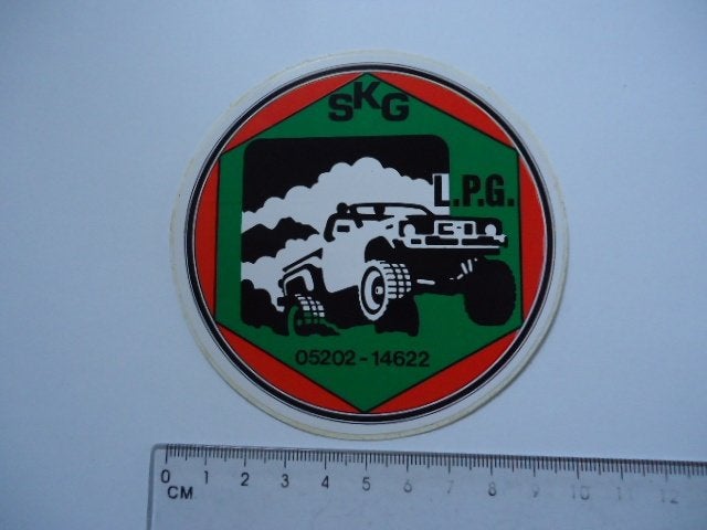 sticker oud SKG LPG Autogas 4x4 4wd auto oldtimer kampen, Verzamelen, Stickers, Verzenden, Zo goed als nieuw, Bedrijf of Vereniging