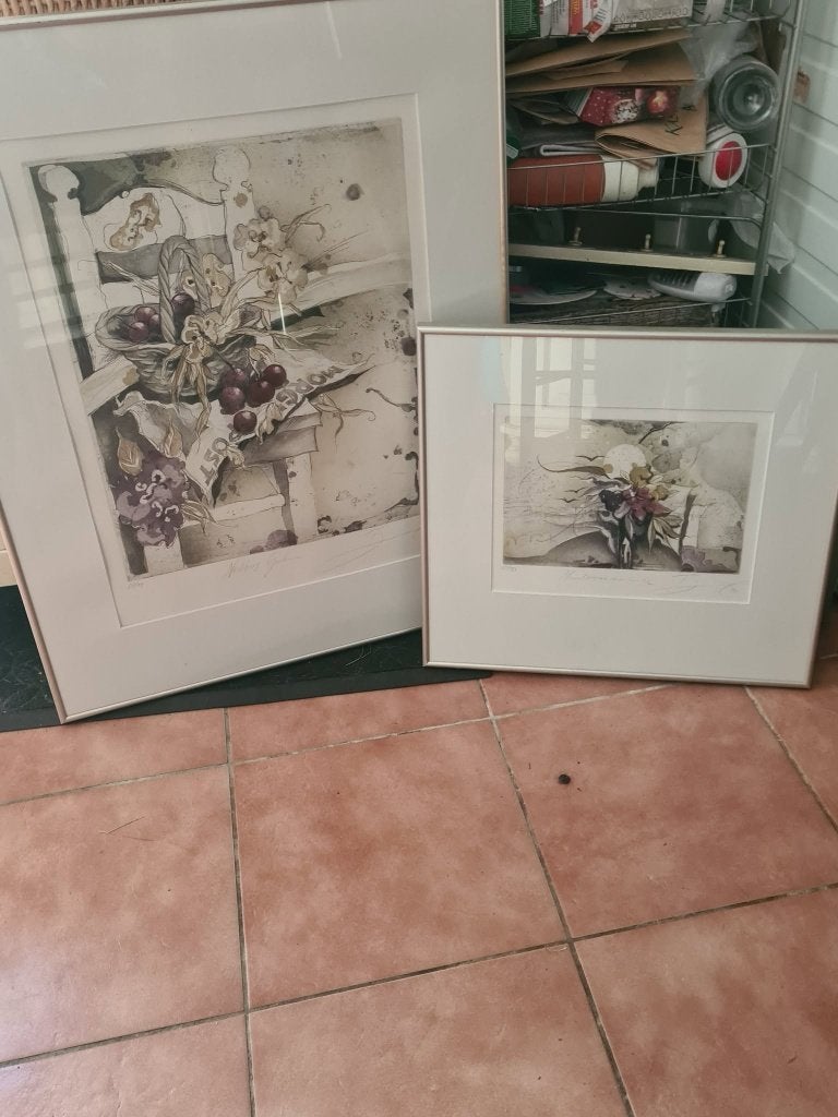 Rudiger Brassel Schilderijen/Etsen., Ophalen, Pastel, Papier/karton, Ingelijst